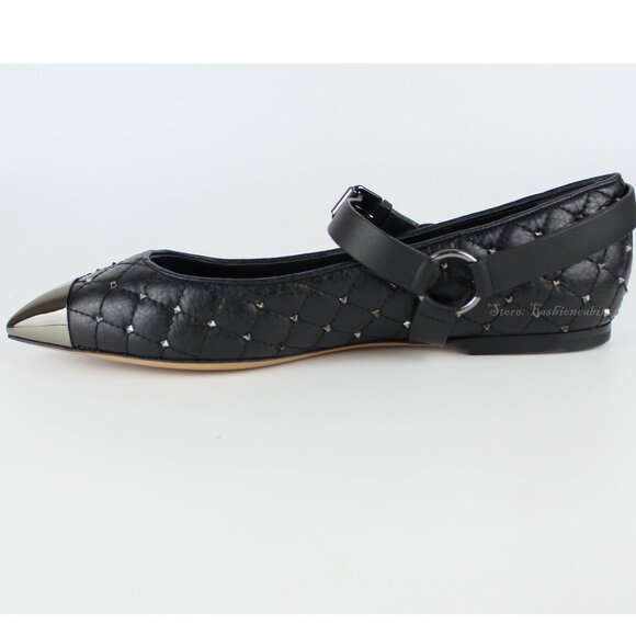 NEW Valentino Garavani Rockstud Spike Quilted Flats - Picture 4 of 15